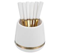 Sosoport Cucharas de y Tarro con Detalles Platino Cucharas Pequeñas para Frutas Postres y Té con Organizador de Cubiertos para Cocina y Mesa de Fiesta