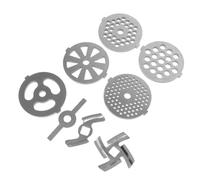 Sosoport Cuchillas de Repuesto para Picadora de Carne Acero Inoxidable 8 Piezas Placa de Corte Redonda 7 Mm y Cuadrada 8,3 Mm Accesorios para Máquina Picar Carne Uso Doméstico