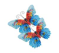 Sosoport Escultura Colgante de Pared Mariposas de Hierro 2 Piezas para Decoración de Jardín Exterior Azul Resistencia y Diseño Compacto para Patio, Terraza y Espacios al Aire Libre