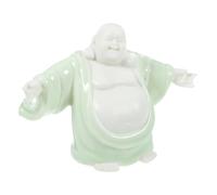 Sosoport Estatua de Buda Maitreya Cerámica Vintage Adorno de Mesa para Oficina y Hogar Decoración Artesanal Buda Pequeño de Cerámica para Decoración Interior