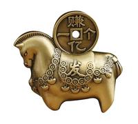 Sosoport Estatua de Caballo Tón Macizo para Feng Shui Figura Zodiacal Dorada con Símbolos de Prosperidad Adorno de Año Lunar para Decoración y Colección Buena Suerte