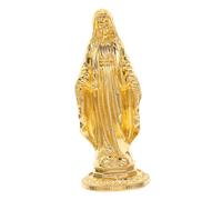Sosoport Estatua Mini María Dorada Decorativa Figura Religiosa Católica Detallada para Altar Escritorio o Mesa Navideña Escultura Sagrada para Oración y Meditación