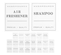 Sosoport Etiquetas Impermeables para Botellas Dispensadoras 2 Paquetes 12 Unidades Blancas 70x80 Mm Resistentes al Agua Aceite para Organización de Baño, Jabón, Champú y Lavandería