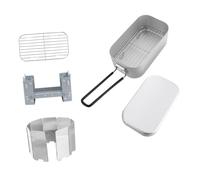 Sosoport Fiambrera Metálica Portátil para Camping con Estufa Plegable y Accesorios Reutilizables Lonchera Compacta para Actividades Outdoor Incluye Rejilla para Vapor y Protector contra