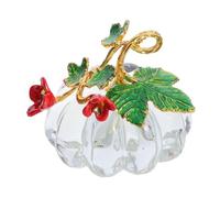 Sosoport Figurita de Calabaza de Cristal Transparente Decoración Otoñal Resistente al Desgaste para Mesa de Acción de Gracias Adorno para Interior y