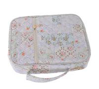 Sosoport Funda Acolchada para Biblia Mujer 28 Cm Cuadrícula con Asa Lateral Bolsa de Almacenamiento Textos Sagrados Estuche Práctico para Iglesia y Estudio Bíblico