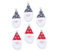 Sosoport Fundas para Botellas de Vino Navideñas de Tela 6 Piezas Rojo y Gris Decoración para Fiestas de Navidad Cubiertas Reutilizables Diseño de Muñeco sin Rostro Ideales para
