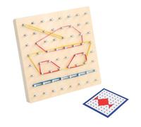 Sosoport Geoplano De Madera Forma Geométrica Juguete Educativo para Aprender Matemáticas Incluye Tablero De Clavijas De Madera y Tarjetas De Geometría