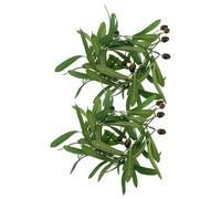 Sosoport Guirnalda de 2 Piezas de Hojas y Frutos Verdes de Olivo Artificiales de 180 Cm, Vid Flexible de Vegetación Realista para Decoración de Hogar, Bodas y Eventos Interiores