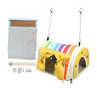 Sosoport Hamaca para Pájaros Colgante, Caseta para Loros De Tela, Tamaño Pequeño, Color Arcoíris Amarillo, para Jaula De Pájaros, Uso Jaula, Adecuado para Loros y Periquitos