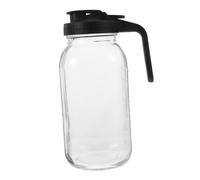 Sosoport Jarra de Vidrio con Tapa y Asa Mason Jar para Bebidas Frías Jarra Grande con para Café Helado Agua y Jugos Refrescantes