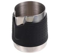 Sosoport Jarra para Espumar Leche de 350ml Silicona Antiescaldaduras y Acero Inoxidable, Taza de Café Resistente y Funcional para Espuma