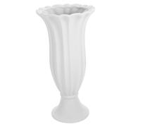 Sosoport Jarrón Conmemorativo Romano Grande para Cementerio, Maceta para Tumbas De Cerámica Gris-Blanco, Urna Decorativa Resistente para Flores En Monumentos Funerarios