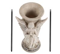 Sosoport Jarrón Decorativo Resistente y Elegante con Diseño de Ángel para Cementerio para Homenajear Personas Queridas y Mártires para Exteriores