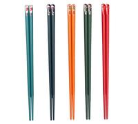 Sosoport Juego de Palillos Chinos de Aleación Reutilizables 5 Pares Mixtos Punta Antideslizante Ligeros y Diseñados para Cocina Asiática Adecuado para Sushi Ramen y Arroz