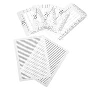 Sosoport Juego de Plantillas de Dibujo de Plástico Diseño de Ubicación Fija y Ligero para Cartas y Manualidades en Casa, Herramientas Creativas para Estudiantes
