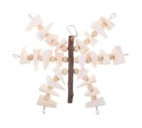 Sosoport Juguete Colgante de Madera Natural para Masticar Pájaros, Accesorio Interactivo para Jaulas, Tamaño Mediano, Cuerda Resistente, para Loros y Aves Pequeñas, Estimula el Instinto