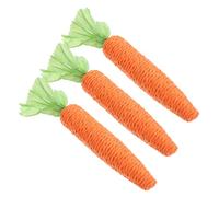 Sosoport Juguetes De Interior para Conejos 3pcs Mazorca De Maíz Forma De Zanahoria Masticar Dientes