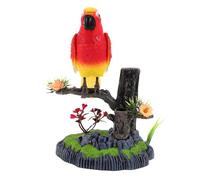 Sosoport Juguetes de Jaula eléctrica pájaro Interactivo Lindo pájaro Juguete para pájaros parlantes Modelo de pájaro Juguete de Animales el plastico Rojo