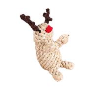 Sosoport Juguetes para Perros De Algodón Tejido a Mano 2pcs Diseño Navideño Alivia La Dentición y Desarrolla El Intelecto