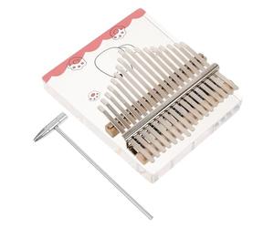 Sosoport Kalimba Acrílica Transparente de Teclas Piano de Pulgar Compacto y Portátil Instrumento Musical para Principiantes Caricatura de Tocar y Llevar