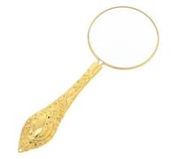 Sosoport Lupa Óptica de Mano Vintage Mango Metálico Dorado Gran Aumento para Lectura y Artesanía Portátil y Ligera para Joyería y Observación Detallada