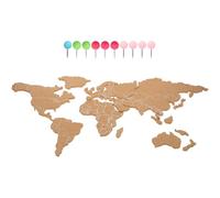 Sosoport Mapa de Corcho Autoadhesivo con Rayas Tablero Rústico de Madera para Pared Decoración Vintage para Hogar y Aula Obsequio Adecuado para Viajeros Tamaño Mediano