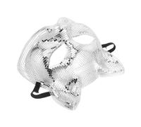 Sosoport Máscara de Ojo para Mujer con Brillo de Media Cara Disco Reflectante para Fiestas y Disfraces Accesorio Reutilizable para Halloween y
