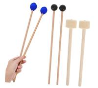 Sosoport Mazas De Percusión Profesionales De Madera Para Bombo, Timbales y Campana, Set De 6 Piezas Cabeza De Fieltro, Accesorios Para Batería y Práctica Musical