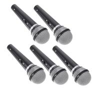 Sosoport Micrófono Falso De Utilería para Niños, Modelo De Micrófono Imitación Pequeño, Juego De Simulación Portátil y Ligero para Fiestas, Teatro y Actividades Recreativas, Set De 5 Unidades