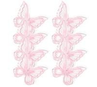 Sosoport Parches Bordados de Insecto de Organza Rosa Doble Capa, 30 Piezas para Manualidades, Accesorios DIY para Decoración de Ropa, Sombreros y Bolsos, Suministros de Costura y Apliques