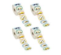 Sosoport Pegatinas Adhesivas de Dibujos Animados para Coche, 4 Rollos de Pegatinas Escolares Motivacionales de Recompensa, Autoadhesivas Residuos, Ideales para Educación