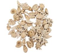 Sosoport Piezas de Madera sin Terminar Motivos Marinos, 50 Unidades Formas de Pulpo, Delfín, Estrella de Mar y Conchas, para Manualidades Infantiles y Decoración Temática Oceánica