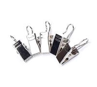 Sosoport Pinzas para Cortinas Metálicas de Hierro Plateado 9X18Mm 100 Unidades Anillos y Broches Resistentes para Colgar Cortinas Fotos y Uso Doméstico Baño y Dormitorio