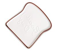 Sosoport Plato de Cerámica Forma de Tostada para Pan, Color Café, Apto para Microondas y Fácil de Limpiar, Adecuado para Fiestas y Uso Doméstico