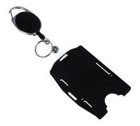 Sosoport Porta Credencial Doble Vertical y Horizontal de Zinc Doble Ranura Funda para Tarjeta de Identificación Fácil Tirador Retráctil Adecuado para Oficina y Uso Diario