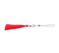 Sosoport Púa colgante de espada de Tai Chi atrapasueños decoración accesorio de borla para bolso guirnalda de borlas de fiesta atrapasueños con cuentas dije de borla boho poliéster rojo