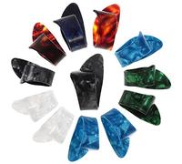 Sosoport Púas De Guitarra Para Dedos 12 Piezas Coloridas Material Celuloide Estilo Pulgar Paquete Variado Para Guitarra Eléctrica y Acústica Kit De Accesorios Para Músicos Principiantes