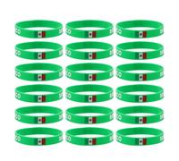 Sosoport Pulseras de Silicona Bandera de México 20 Piezas, Pulseras Deportivas Elásticas Resistentes al Agua para Fútbol Juvenil, Accesorio Patriótico para Fiestas y Eventos