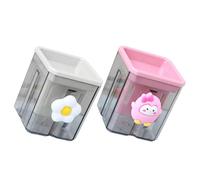 Sosoport Sacapuntas Manuales Portátiles Pequeños 2 Piezas Doble Orificio Diseño de Dibujos Animados Pingüino Moño y Huevo Frito Afiladores Prácticos para Oficina y Papelería