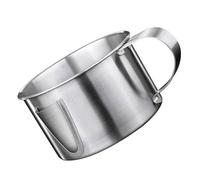 Sosoport Separador de Aceite y Sopa de Acero Inoxidable Tapa y Cepillo de Limpieza, Cuenco Boquilla Curva para Bar y Hogar, Filtro Práctico para Cocina