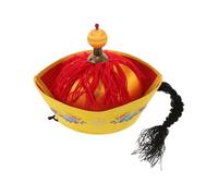 Sosoport Sombrero Chino Disfraz Dinastía Han Accesorio de Fiesta y Cosplay Sombrero Amarillo para Eventos Culturales y Representaciones Teatrales