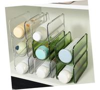 Sosoport Soporte Apilable para Botellas de Agua 2 Piezas Organizador Multiuso Transparente Verde y Blanco Base Estable de PP para Cocina Despensa y Refrigerador Almacenamiento