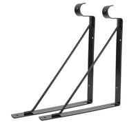 Sosoport Soportes para Estantes de Pared Negros 2 Unidades Hierro Resistente para Carga Pesada Diseño Gancho Soporte Industrial para Garaje Oficina y Hogar