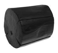 Sosoport Taburete de Noche Redondo de Madera Maciza Carbonizada Negra Taburete Japonés para Cambiar Zapatos y Soporte Decorativo para Plantas Asiento Multifuncional de 20 CM de Altura