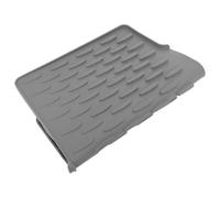 Sosoport Tapete de Silicona Antideslizante para Escurrir Platos Esterilla de Secado Inclinada Gris Orificio para Colgar Resistente al Calor Esterilla de Drenaje para Cocina y Fregadero