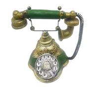 Sosoport Teléfono de Disco Retro Vintage de Resina Verde, Modelo Clásico de Sobremesa, Decoración para Hogar y Oficina, Adorno Decorativo de Habitación, Pieza Única Vintage