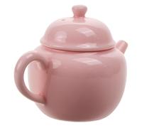 Sosoport Tetera Pequeña de Cerámica Rosa de 100ml Bordes Redondeados y Buen Acabado, Adecuado para Viajes y Preparar Té Estilo Kung Fu en Casa u Oficina