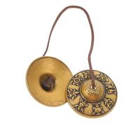 Sosoport Tocar El Timbre De Latón Vintage Campana Budista Para Meditación Platillos Tingsha Decoración Feng Shui