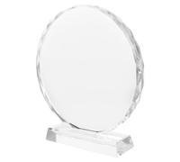 Sosoport Trofeo de Vidrio Girasol de 5,5 Pulgadas para Reconocimiento | Placa en Blanco, Superficie Pulida Reflejo Natural, Base Estable, para Logros Corporativos y Deporte